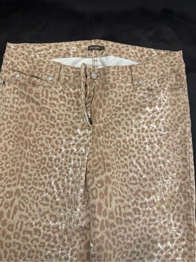 Leopard-Print Straight Leg Jeans in Beige by J Mclaughlin